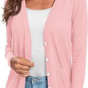Urban CoCo Women's Long Sleeve Button Down Basic Cardigan Sweater